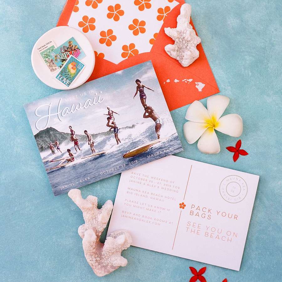 hawaii wedding invitation