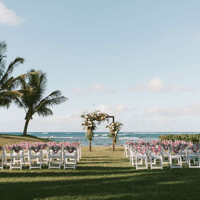 wedding ceremony setup in Hawaii